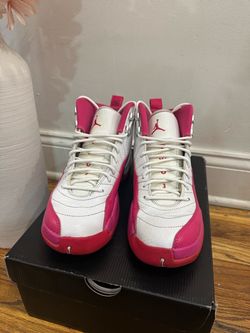 Pink and White Air Jordan 12s size 6.5y