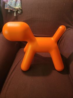 Orange puppy stool