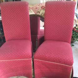 Red Gold Parsons Dining Rolling Desk Chair