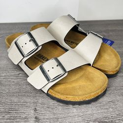 Birkenstock Without Box Arizona Pull Up Stone Birko-Flor Reg Width Size 37