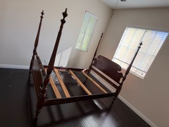 Full size antique wood bed frame