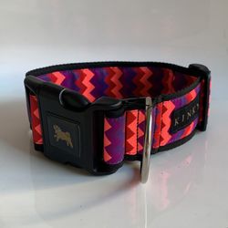 2” Chevron Pink/purple Dog Collar