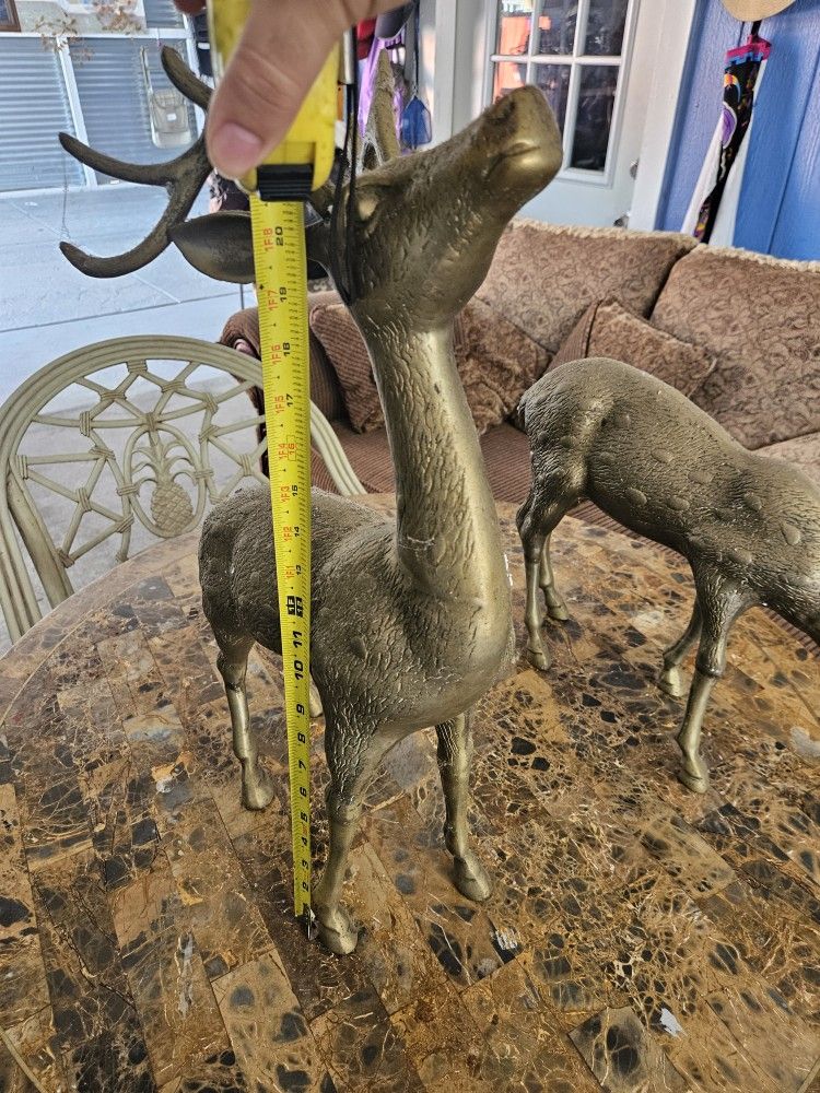 Brass Deer Pair 