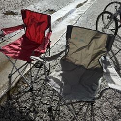 Two sports folding chairs in good condition 