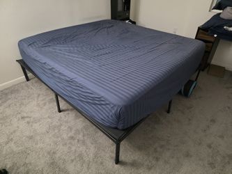 King size bed frame with memory foam mattress and bunkie board (Mira Mesa)