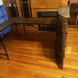 L-Shaped Metal Base Writing Desk 63 inches