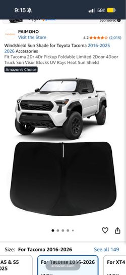 Tacoma Windshield sun shade