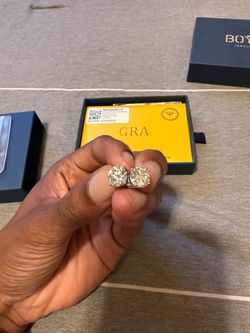 Moissanite Round Brilliant Stud Earrings 4ct GRA Certified