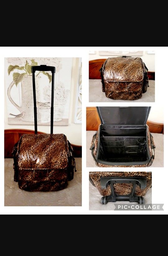 Rolling Scrapbook/Craft Tote With Lots Of Compartments And Pockets 