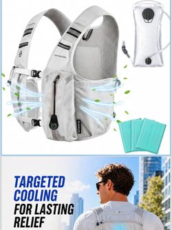 Cooling Hydration Vest with 2L BPA-Free Water Bladder, Running Vest with 3 Removable Cooling Packs, Lightweight Outdoor Hydration Pack for Hot Weather