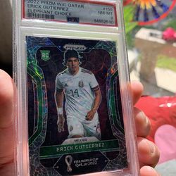 2022 panini prizm World Cup Qatar Erick Gutierrez elephant choice PSA 8