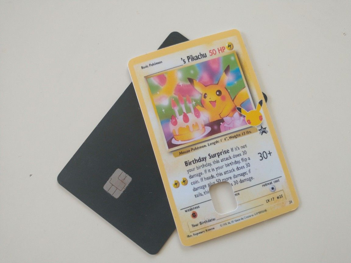 Pikachu Pokemon Credit Card Sticker Cover Skin