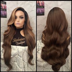 Human Hair Blended Lace Front Wig 