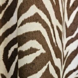 Custom Brown ZEBRA /AFRICAN Print Lined Shower Curtom. 