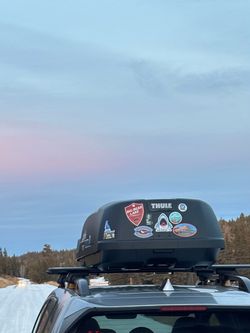 Thule Force XT L Roof Box with Garage Storage Rack (Hooks & Rod)