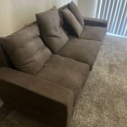 Queen Size Bed With Led Lights And Charger Comes With Mattress  And A Brand New Couch Never Even Say On 