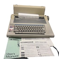 Smith Corona Memory Portable Correcting Typewriter NA1HH W/ Lid & Manual TESTED
