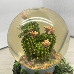 Vintage Cactus/Bird Snow Globe -reduced Again 