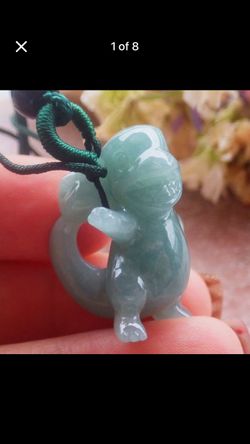 Certificate Jadeite jade Cartoon kids pikachu Charmander Pendant light green  little fire dragon