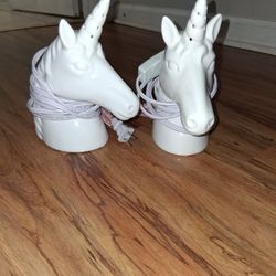 🦄✨ CERAMIC UNICORN NIGHT LIGHTS – MATCHING PAIR! ✨🦄