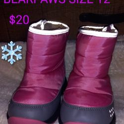 FIRM IN MERCED‼️GIRLS SNOWBOOTS BEARPAWS SIZE 12