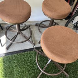 Durable Steel Stools X3 (Brown/Bronze)