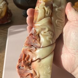 Chinese Antique Jade Stone Carved 