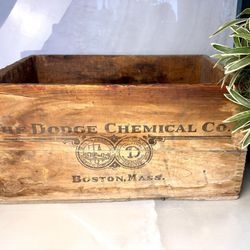 Antique The Dodge Chemical Co. Wooden Crate - Boston, Mass. - Early 1900s Industrial Box