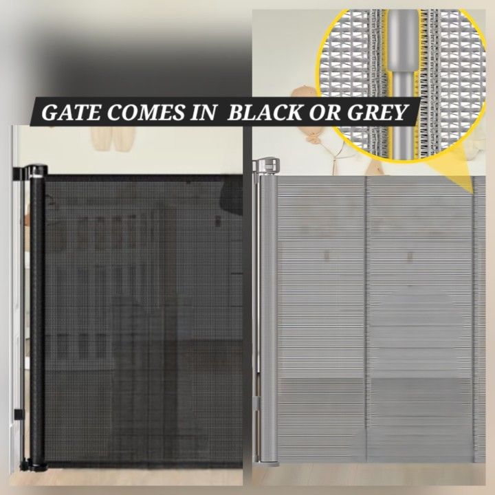 42" Tall X 60" Wide Retractable Baby Gate Extra Tall Pet Gate for Doorways