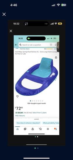 Brand New Swim Ways Spring Float Lounger