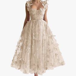 Tulle Dress With Butterflies 