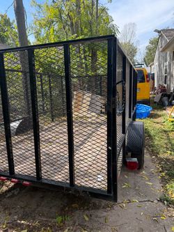 Black Steel Mesh Utility Trailer//Traila K&S Fabrication 2022 Flatbed 12’ – Con título