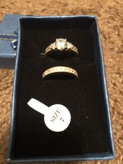 18 kt gold plated cubic zirconia wedding engagement ring