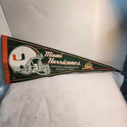 VINTAGE 2003 University of Miami Hurricanes National Champions Football Pennant