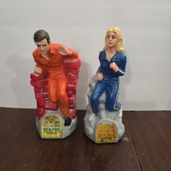 Vintage 1970s SIX MILLION DOLLAR MAN and BIONIC WOMAN Banks 