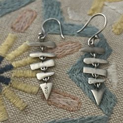 Fish Skeleton Earrings Sterling Silver 925 