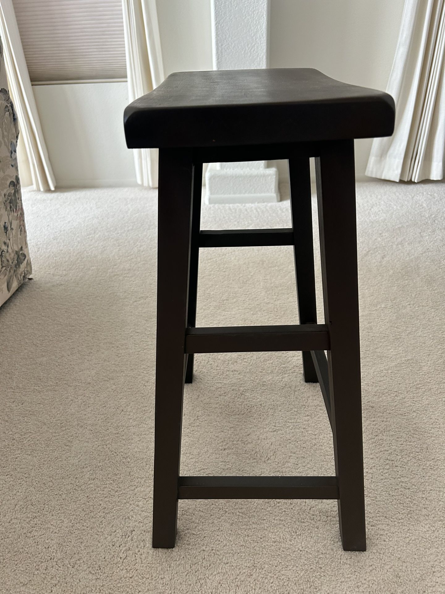 Wooden Sturdy Saddle Stool Barstool