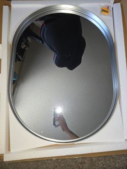 Brushed metal silver mirror