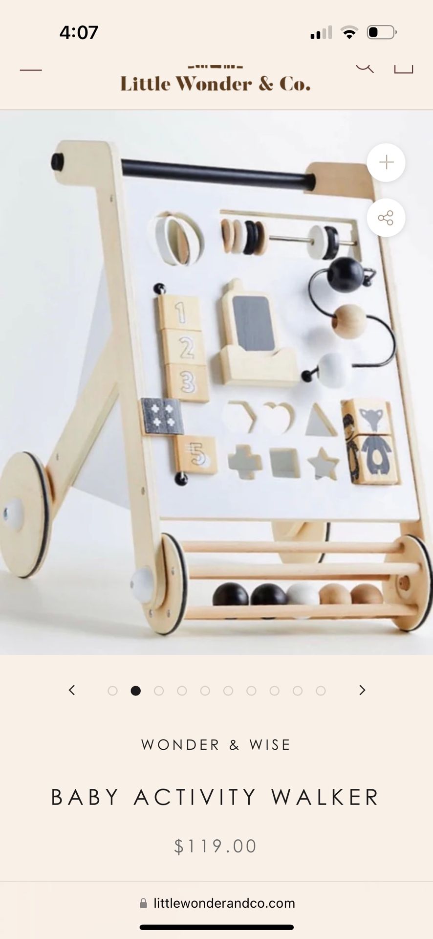 Wonder & Wise by Asweets Baby Activity Push Walker