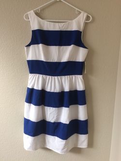 B. Darlin blue/white Sleeveless dress Size 11/12 NWT