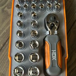 HDX 25-Piece Dual-Sided Stubby Ratchet and Socket Set