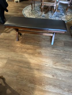 Entry Bench/ Faux Leather/Wood
