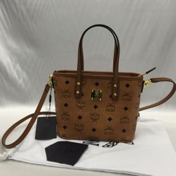 MCM Aren Top-Zip Shopper in Visetos Size Mini