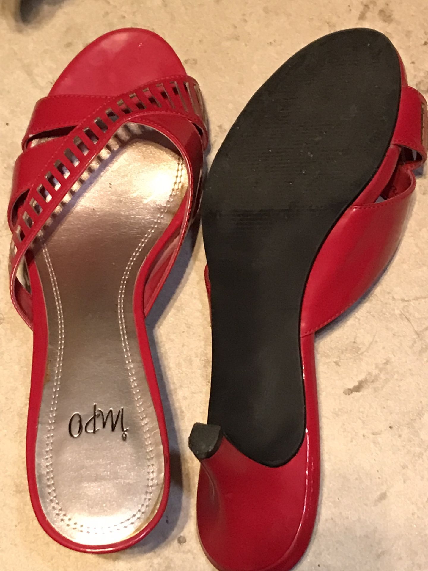 Impo Red Heeled Sandals 9 Excellent Condition