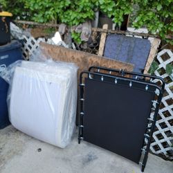 Foldable New Frame And 2 Twin Mattresses