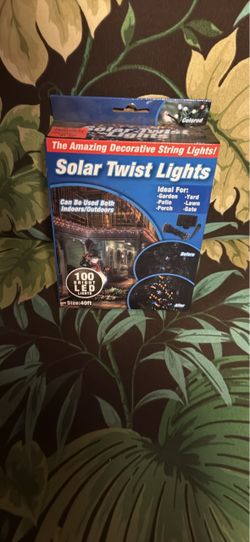 Solar Twist Lights — 100 LED Colored String Lights, 40ft, Brand New