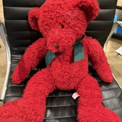 Vintage Russ Berrie “Redford” Red Teddy Bear 24” Curly Plush Stuffed Animal