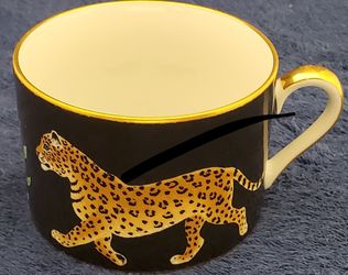 4 Lynn Chase Jaguar Jungle Flat Cup w/24K Gold Rim
