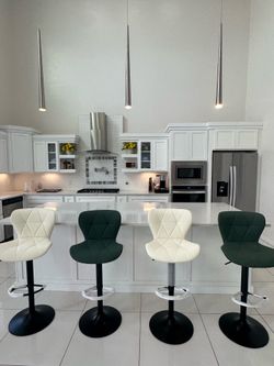 4 barstools kitchen furniture island dining stools chairs bar white green modern contemporary swivel