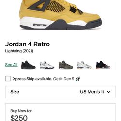 Jordan 4 Retro Lightning ⚡️(2021)